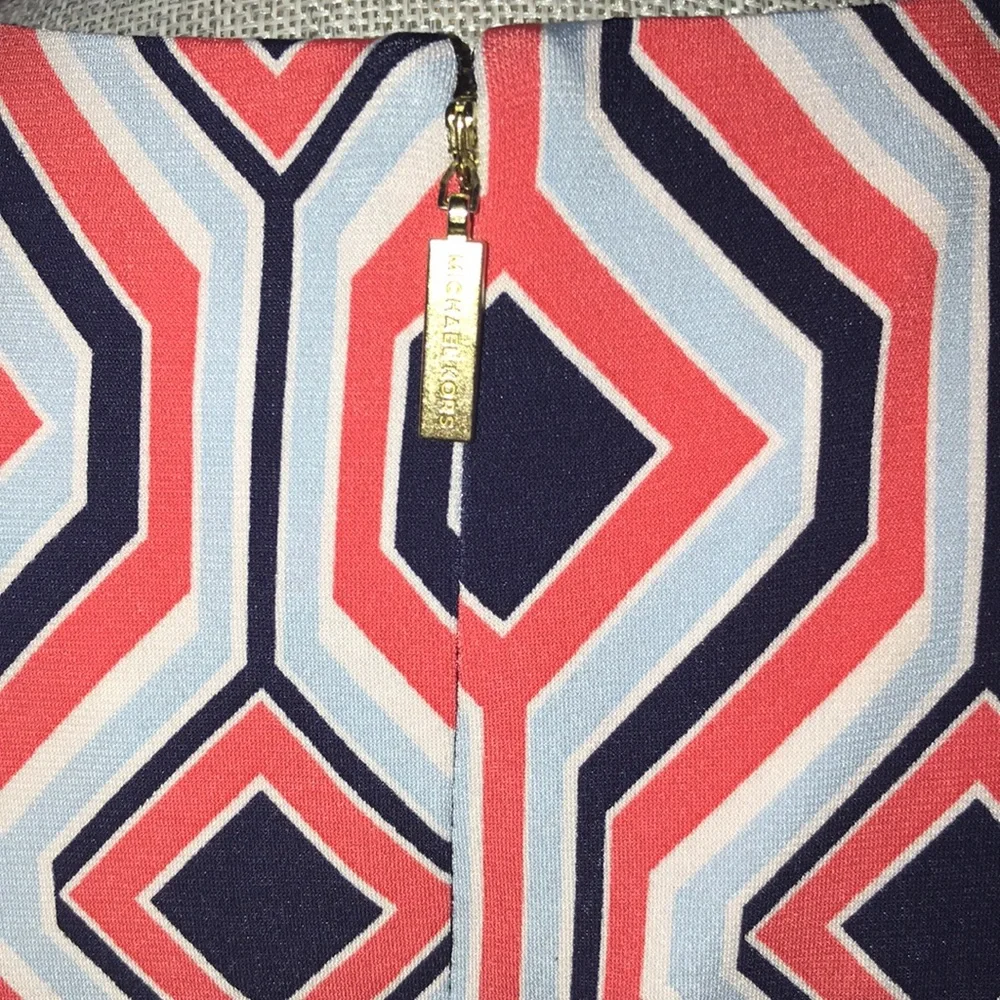 Michael Kors Geometric Print Sleeveless Shift Dress Size M